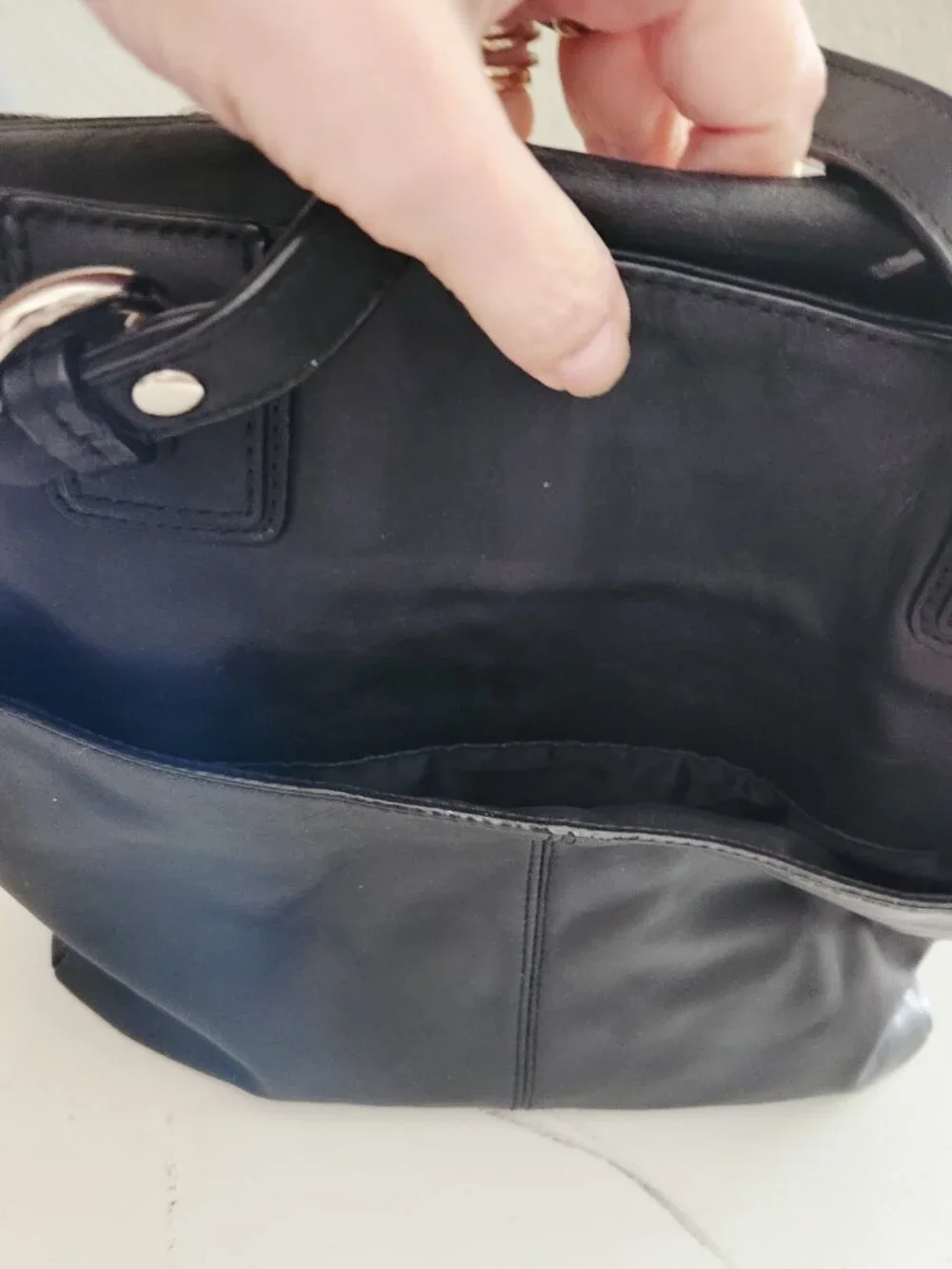 Euc Vintage Coach Gallery Y2k Black Leather Satchel Handbag Purse